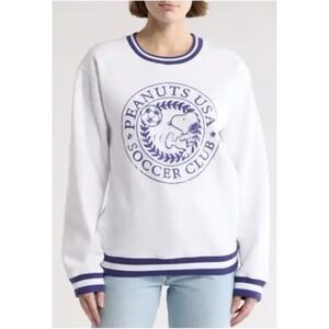 Peanuts USA Soccer Club Crewneck Sweatshirt Sz M Unisex NWT‎